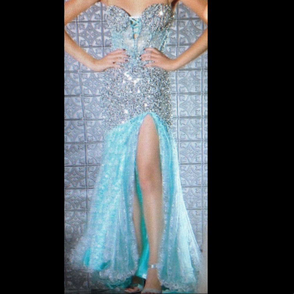 MacDuggal Couture Dress- Aqua, Style #2682